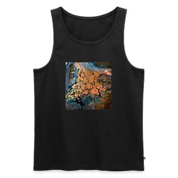 Gelb-Gold und Rot-Gold - Männer Premium Bio Tank Top - Schwarz - Vorne - AI Model Male 178 light (178cm)