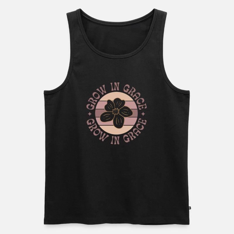 Wachse in Gnade - Männer Premium Bio Tank Top - Schwarz