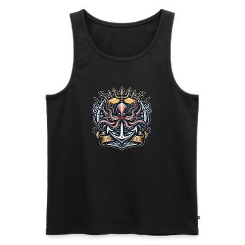 Octopus - Männer Premium Bio Tank Top - Schwarz - Vorne - AI Model Male 178 light (178cm)