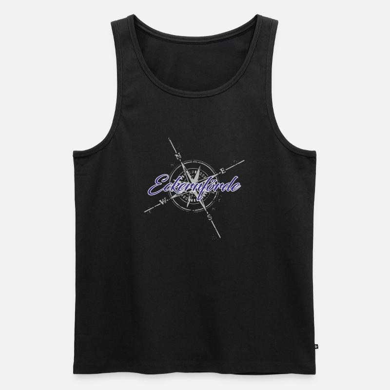 Eckernförde Kompass blau - Männer Premium Bio Tank Top - Schwarz