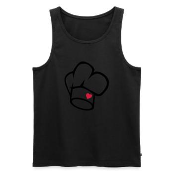 Kochmütze - Männer Premium Bio Tank Top - Schwarz - Vorne - AI Model Male 178 light (178cm)