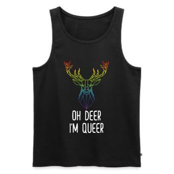 DEER Queer Hart Funny LGBTQ Gay Gift - Men's Premium Organic Tank Top - black - Front - AI Model Male 178 light (178cm)