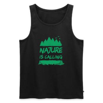 Nature is Calling - Männer Premium Bio Tank Top - Schwarz - Vorne - AI Model Male 178 light (178cm)