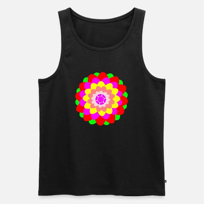 Flower - Männer Premium Bio Tank Top - Schwarz