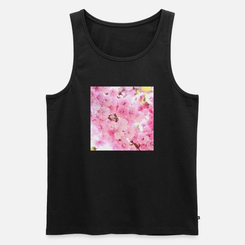 Kirschblüten - Männer Premium Bio Tank Top - Schwarz
