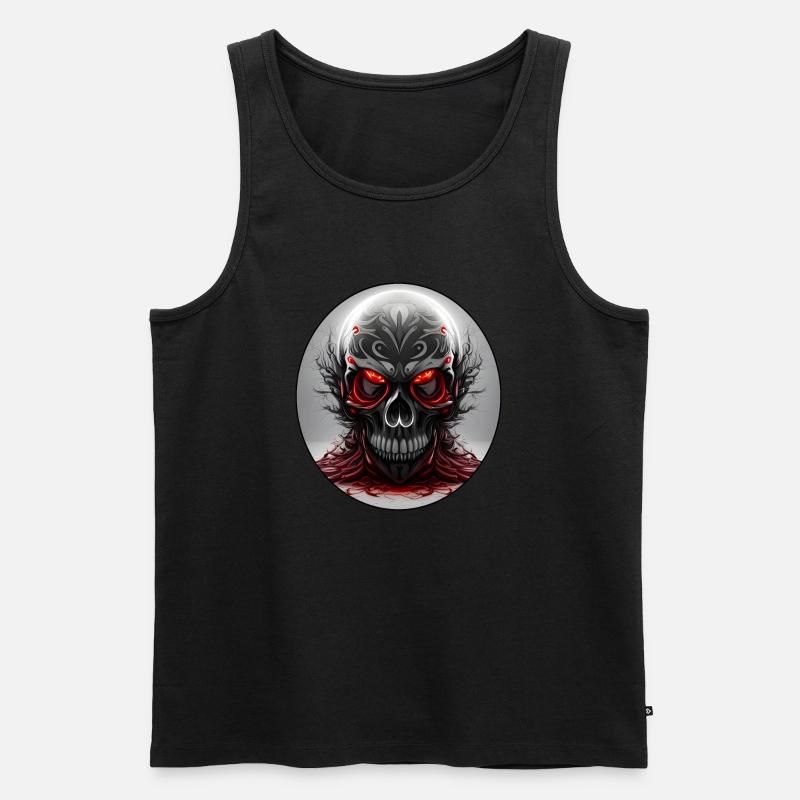 Darkside Design - Schädel Kunst 2 - Männer Premium Bio Tank Top - Schwarz