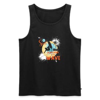 Surfing, surfing, water sports - Men's Premium Organic Tank Top - black - Front - Michal (187cm)