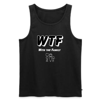 WTF - En famille - Débardeur bio Premium Homme - noir - Devant - Michal (187cm)