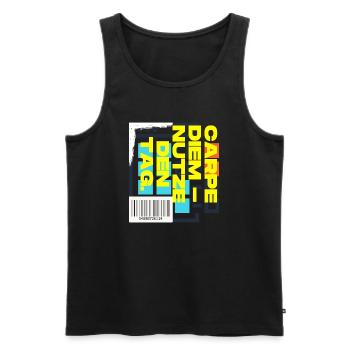 Carpe Diem Seize the day - Men's Premium Organic Tank Top - black - Front - AI Model Male 178 light (178cm)