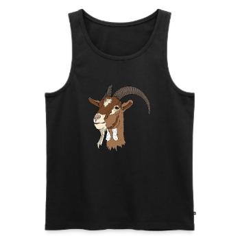 Capra - Männer Premium Bio Tank Top - Schwarz - Vorne - Michal (187cm)