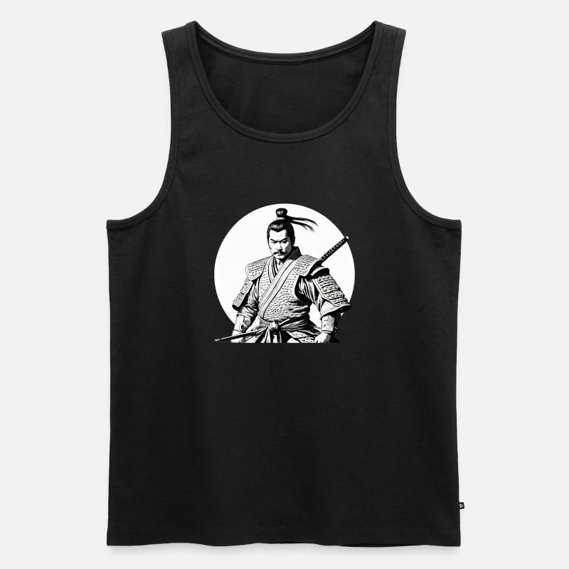 Samurai - Männer Premium Bio Tank Top - Schwarz