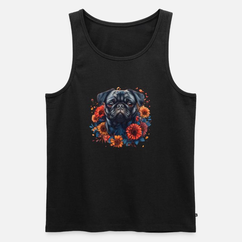 Mops - Männer Premium Bio Tank Top - Schwarz
