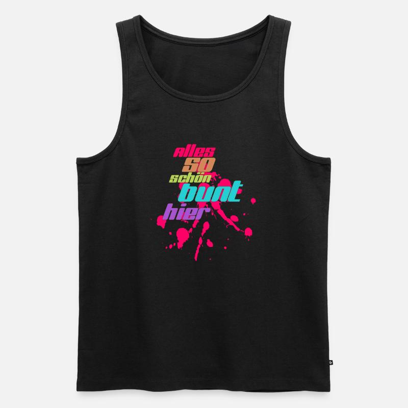 alles bunt - Männer Premium Bio Tank Top - Schwarz