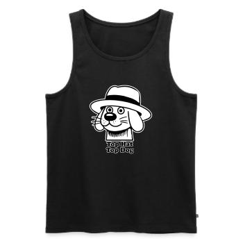 Dapper Doggo - Top Hat, Top Dog Design - Men's Premium Organic Tank Top - black - Front - AI Model Male 178 light (178cm)