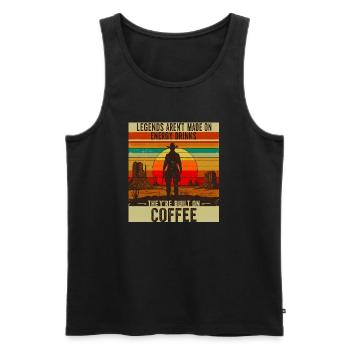 Legenden werden nicht mit Energy-Drinks gemacht - Männer Premium Bio Tank Top - Schwarz - Vorne - AI Model Male 178 light (178cm)