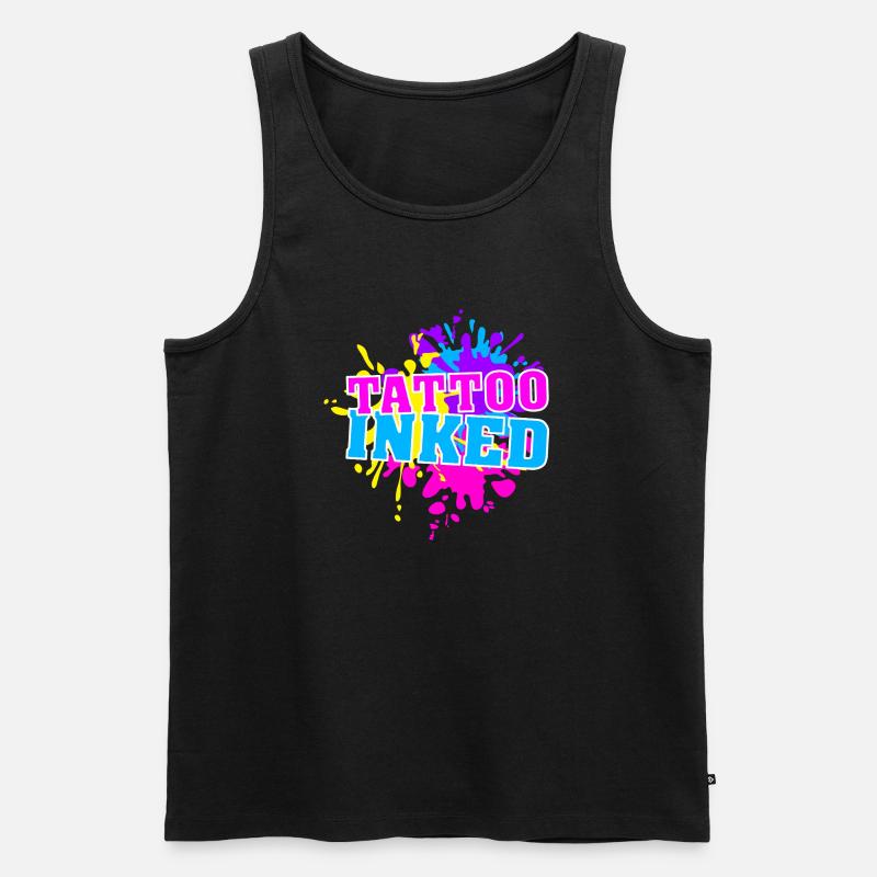 Tattoo Inked Splash - Männer Premium Bio Tank Top - Schwarz