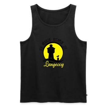 Vitamin See Langeoog Wasserturm - Männer Premium Bio Tank Top - Schwarz - Vorne - Michal (187cm)