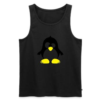 pinguin pingui - Männer Premium Bio Tank Top - Schwarz - Vorne - Michal (187cm)
