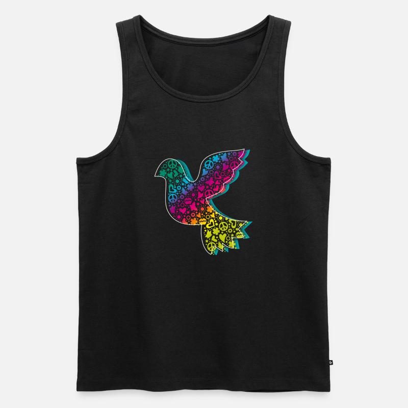 Friedenstaube Verlauf DDP - Männer Premium Bio Tank Top - Schwarz
