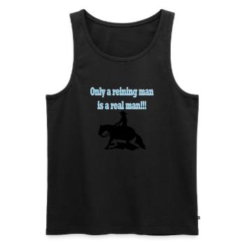 Seul un homme reining est un vrai homme - Débardeur bio Premium Homme - noir - Devant - AI Model Male 178 light (178cm)