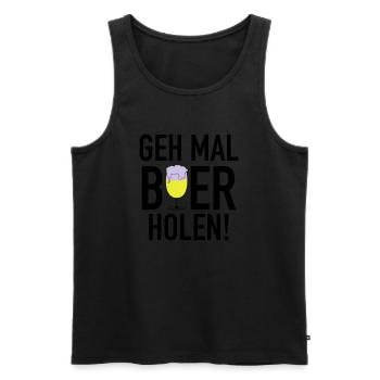 Bier holen 3c - Männer Premium Bio Tank Top - Schwarz - Vorne - AI Model Male 178 light (178cm)