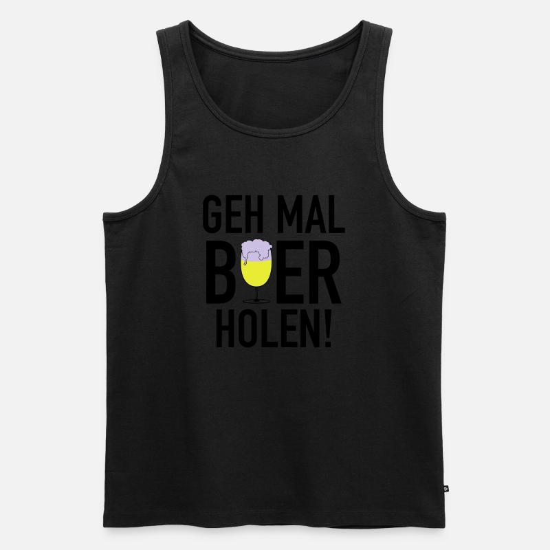 Bier holen 3c - Männer Premium Bio Tank Top - Schwarz