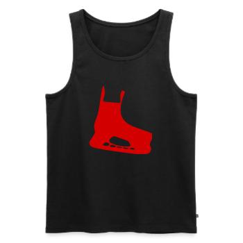 Patin à glace rouge - Débardeur bio Premium Homme - noir - Devant - AI Model Male 178 light (178cm)