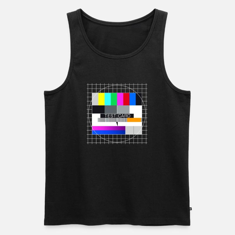 Testbild Fernsehen Bildschirm nostalgisch Display - Männer Premium Bio Tank Top - Schwarz