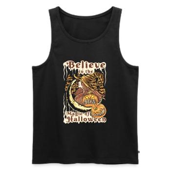 Halloween Pumpkin Horror - Men's Premium Organic Tank Top - black - Front - Michal (187cm)