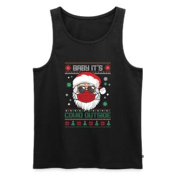 Cadeaux de Noël Noël - Débardeur bio Premium Homme - noir - Devant - Michal (187cm)