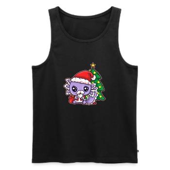 AXOLOTL NOËL DESIGN 3 - Débardeur bio Premium Homme - noir - Devant - Michal (187cm)
