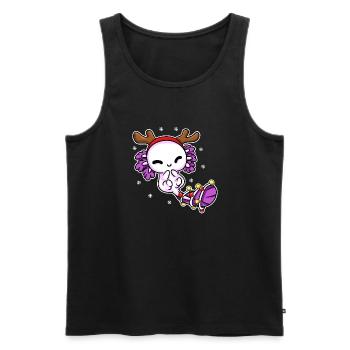 AXOLOTL NOËL DESIGN 2 - Débardeur bio Premium Homme - noir - Devant - Michal (187cm)