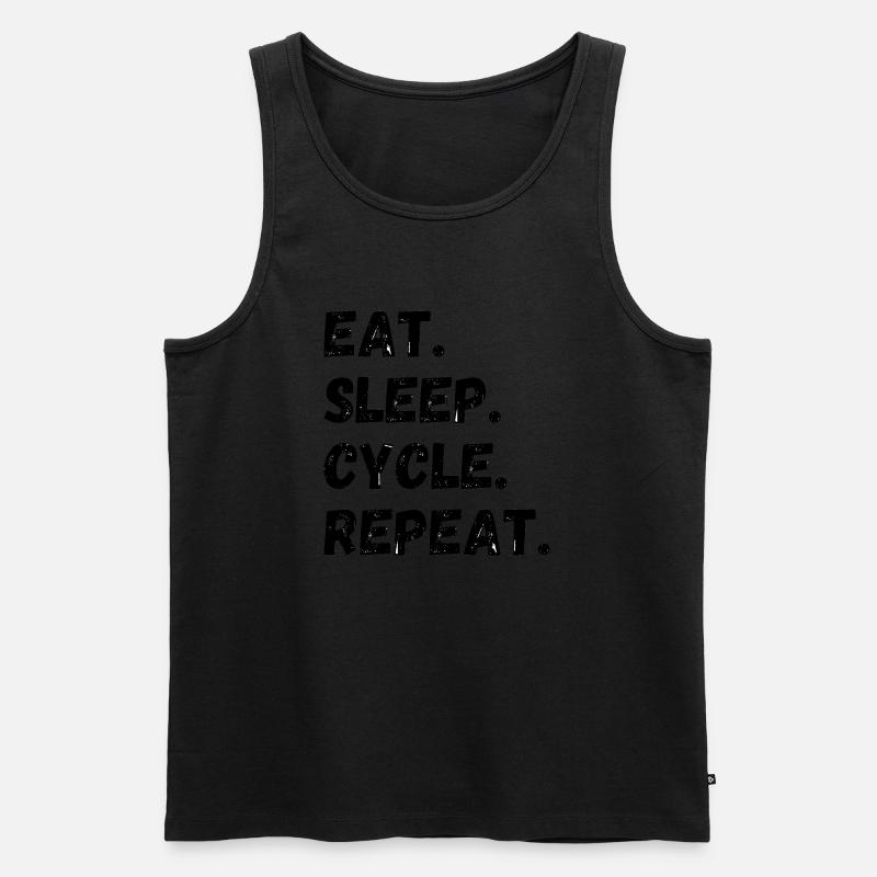 Eat Sleep Cycle Repeat - Männer Premium Bio Tank Top - Schwarz