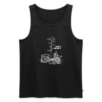 Brauche Urlaub Design - Männer Premium Bio Tank Top - Schwarz - Vorne - Michal (187cm)
