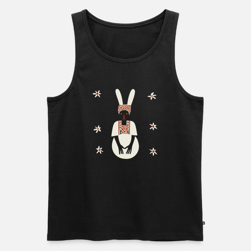 Ethno Hase - Männer Premium Bio Tank Top - Schwarz