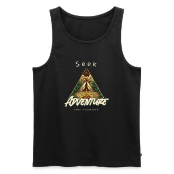 Aventure Plein air Nature Camping Mindfulness - Débardeur bio Premium Homme - noir - Devant - Michal (187cm)
