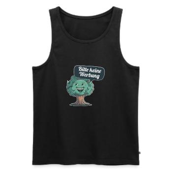 Bitte keine Werbung sagt der Baum - Männer Premium Bio Tank Top - Schwarz - Vorne - AI Model Male 178 light (178cm)