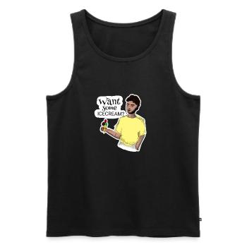 Want some Icecream? - Men's Premium Organic Tank Top - black - Front - AI Model Male 178 light (178cm)