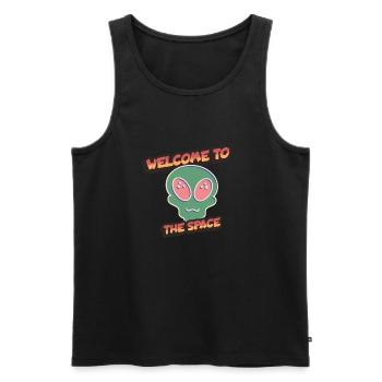 Willkommen im Raum: Triff unseren außerirdischen Freund! - Männer Premium Bio Tank Top - Schwarz - Vorne - AI Model Male 178 light (178cm)