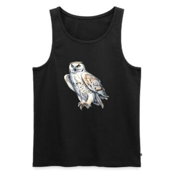 SnowyOwl 05 - Männer Premium Bio Tank Top - Schwarz - Vorne - AI Model Male 178 light (178cm)