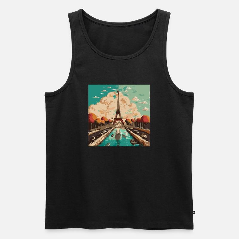 Eiffelturm in Paris - Männer Premium Bio Tank Top - Schwarz