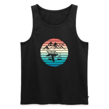 SKYING - Männer Premium Bio Tank Top - Schwarz - Vorne - Michal (187cm)