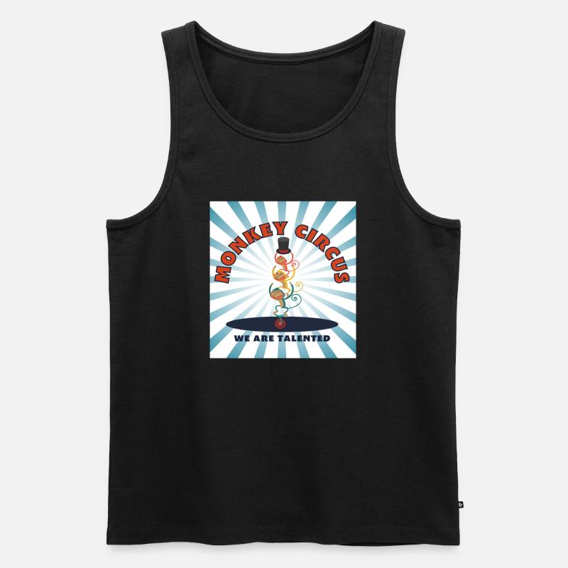 Monkey Circus - bleu blanc - Débardeur bio Premium Homme - noir