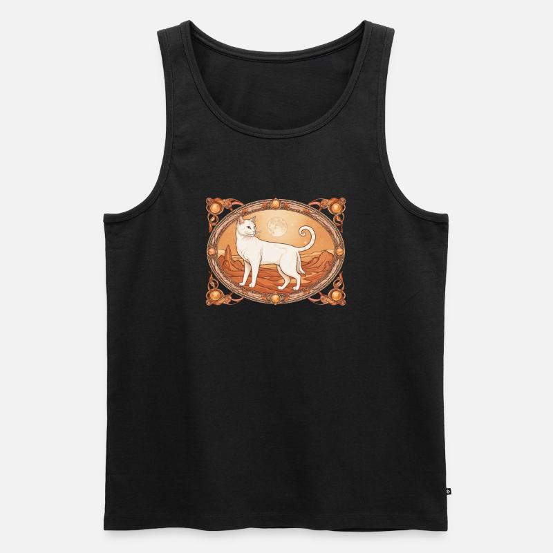 Katze Mars - Männer Premium Bio Tank Top - Schwarz