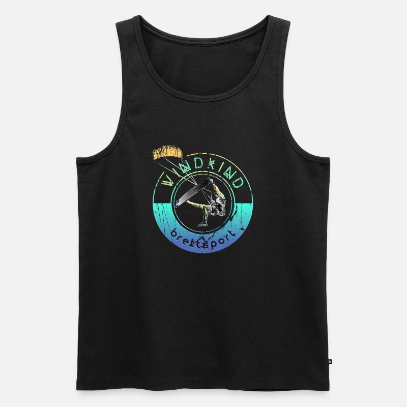 Kitesurfer Windkind 2 0 - Männer Premium Bio Tank Top - Schwarz