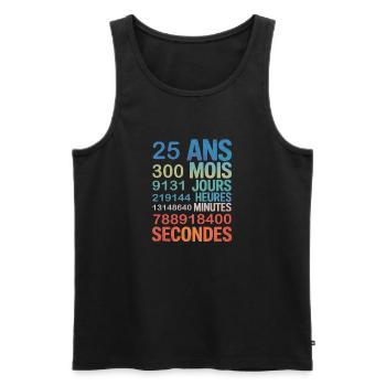 25 Ans de Vie – Un Quart de Siècle en Chiffres - Männer Premium Bio Tank Top - Schwarz - Vorne - AI Model Male 178 light (178cm)