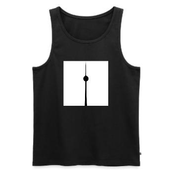 Berliner Fernsehturm - Männer Premium Bio Tank Top - Schwarz - Vorne - Michal (187cm)