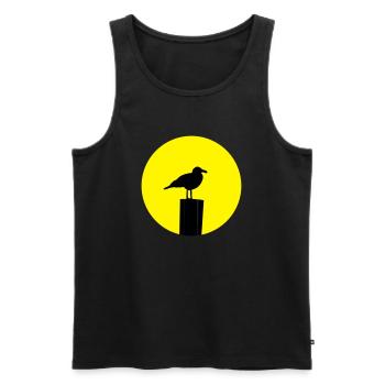 Möwe Sonne - Männer Premium Bio Tank Top - Schwarz - Vorne - Michal (187cm)