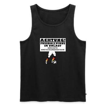 Fussball Virus - Männer Premium Bio Tank Top - Schwarz - Vorne - AI Model Male 178 light (178cm)