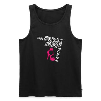 FRESSE HALTEN - Männer Premium Bio Tank Top - Schwarz - Vorne - Michal (187cm)